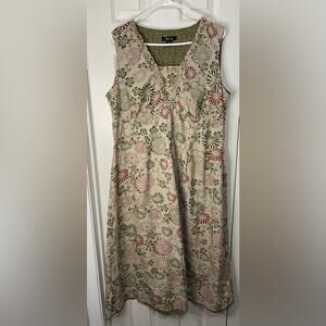 Style & Co Tan Floral Retro Prairie Bohemian Sleeveless Fit Flare Midi Dress 18